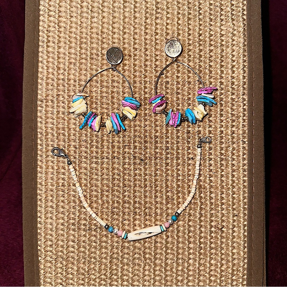 Beachy Earring and Bracelet Set🏝️☀️